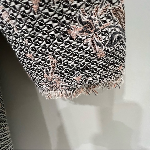 Alberto Makali Floral Metallic Jacquard Print Open Coat 6 - Picture 12 of 13